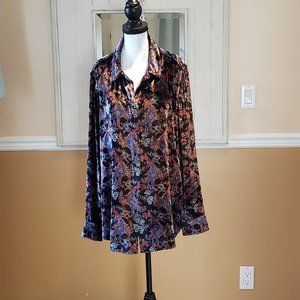 EQUIPMENT  Velvet Paisley Print shirt Sz. L